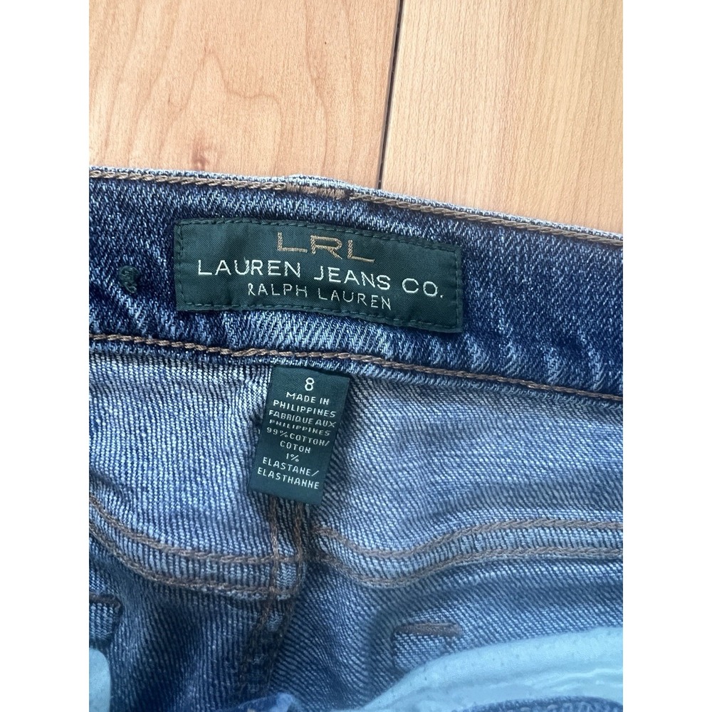 LRL Lauren Jeans Co Jeans Women's Blue Stretch Straight Boot Classic Denim Sz 8 - Picture 3 of 7